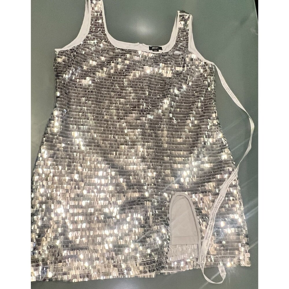 Nasty Gal Silver Sequin Midi Dress